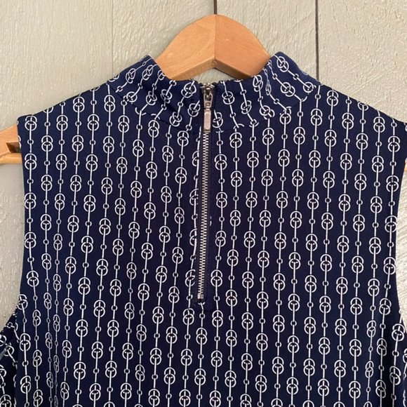 Chain Link Navy Blue Blouse - Picture 6 of 7